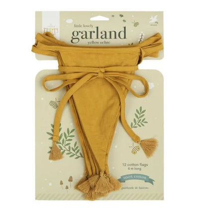 Mustard fringed fabric garland