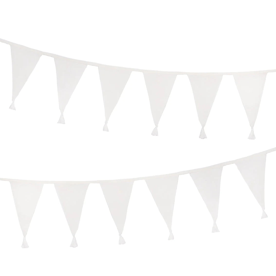 White fabric pennant garland