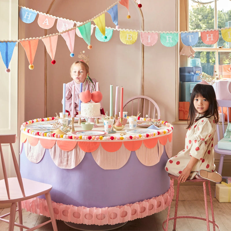 Guirnalda de tela banderines multicolor Happy Birthday