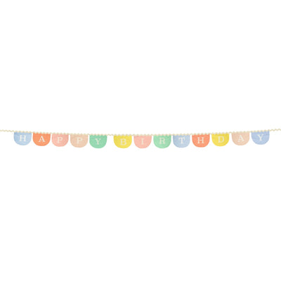 Guirnalda de tela banderines multicolor Happy Birthday