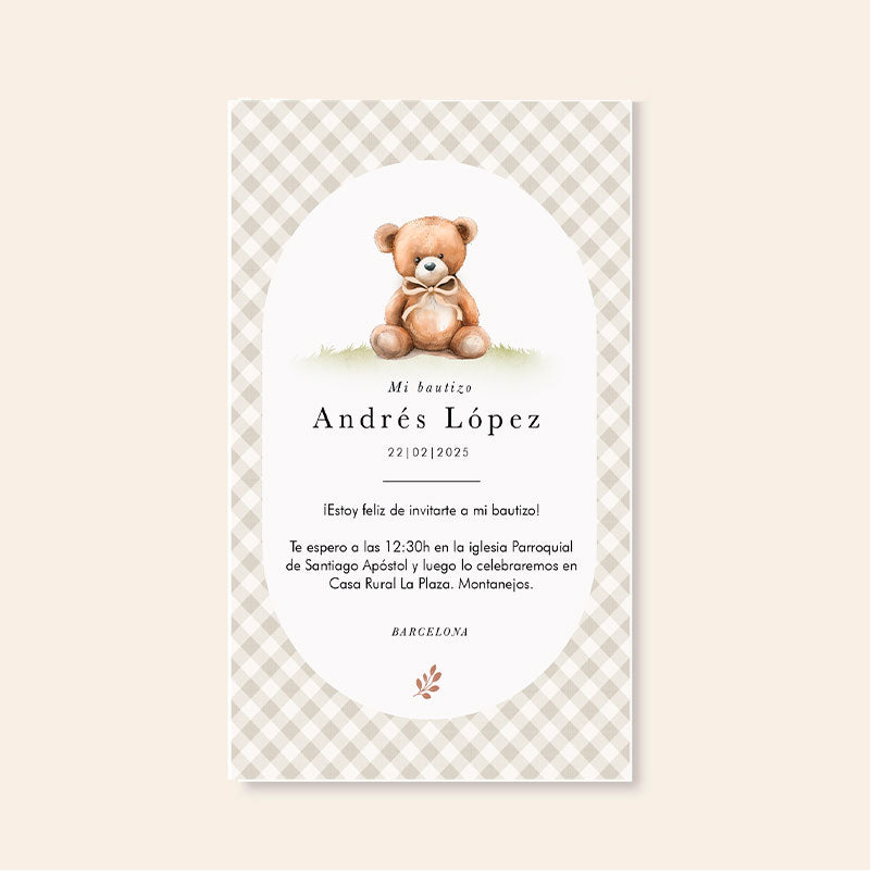 Invitaciones personalizadas Teddy