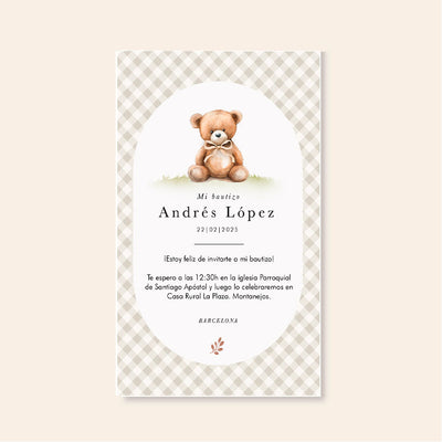 Invitaciones personalizadas Teddy