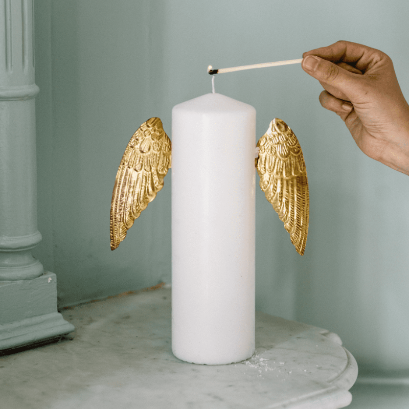 XL wings jewel for Christening or Communion candle
