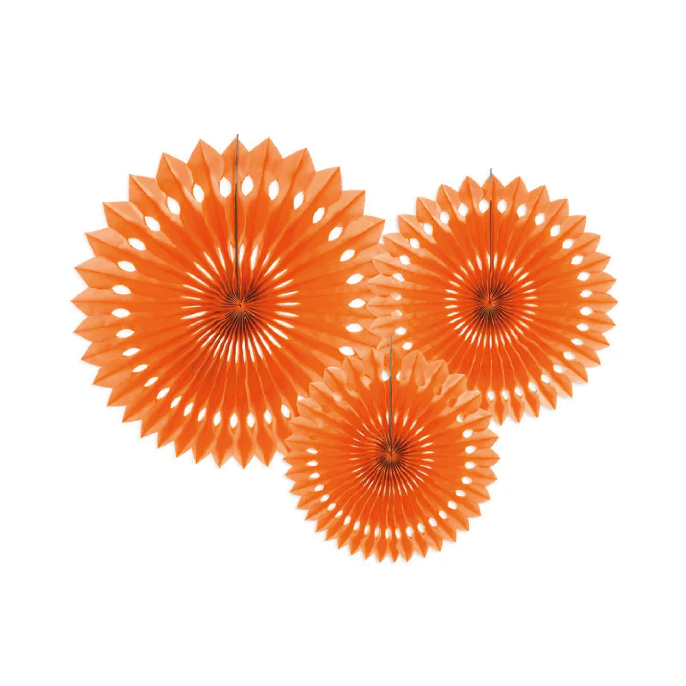 Kit abanicos seda troquelados naranja