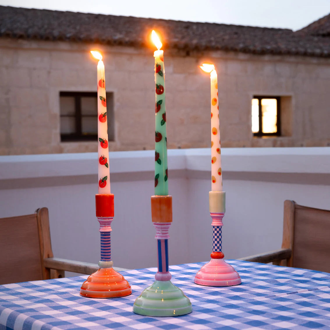Mantel de tela cuadros azules Bon Appetit