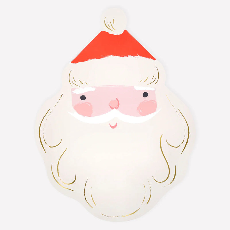 Individuais de papel com Pai Natal / 12 unidades.