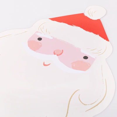 Individuais de papel com Pai Natal / 12 unidades.