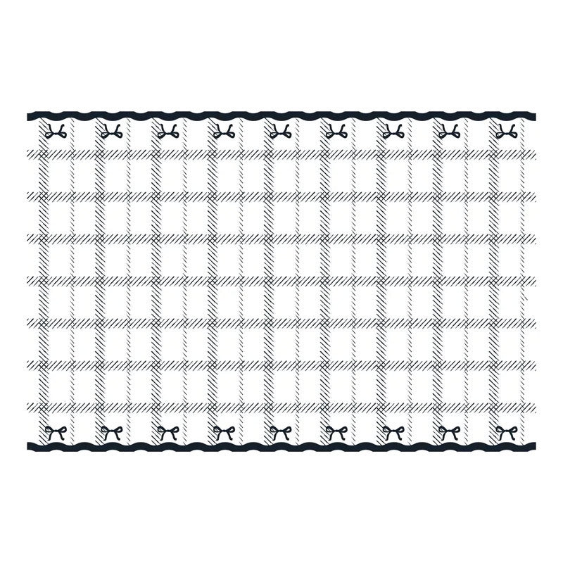 Toalha de mesa de papel com fita preta