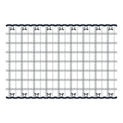 Toalha de mesa de papel com fita preta
