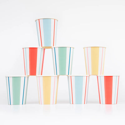 Vasos Preppy Stripe mix / 8 uds.