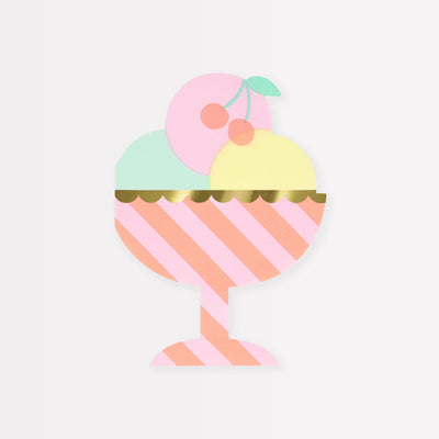 Servilleta copa de helado pastel / 16 uds.