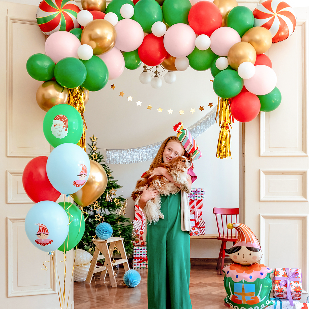 Guirnalda globos CHRISTMAS montada <br> (solo Barcelona y Madrid)