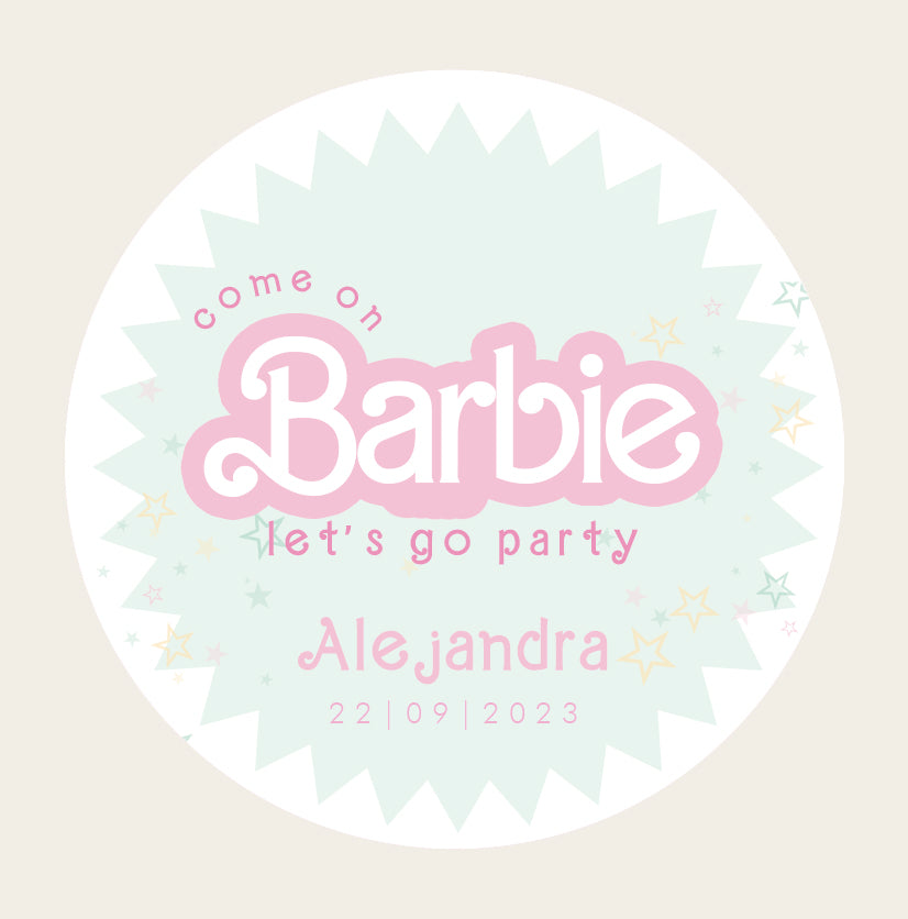 Come on Barbie personalized sticker