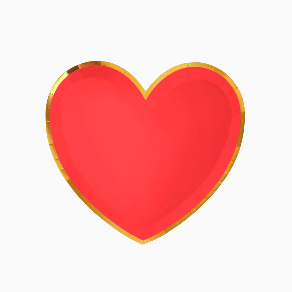 Basic red heart plates / 6 pcs.