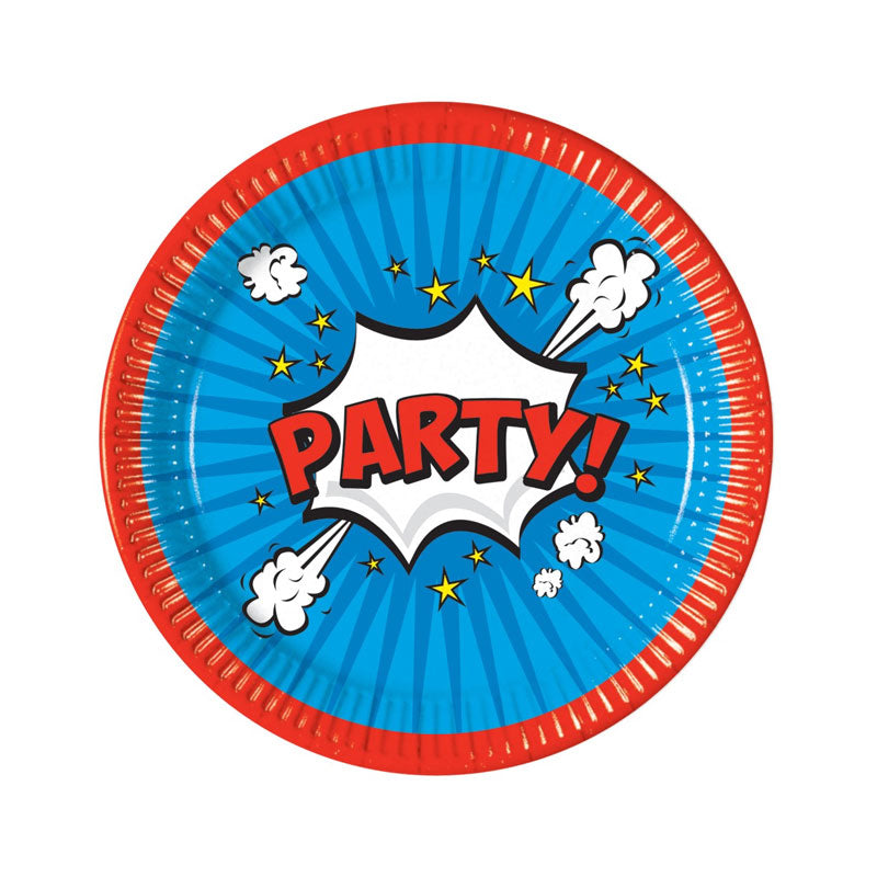 Pratos para Festa de Super-Heróis / 8 unidades.
