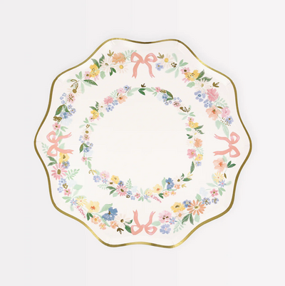 Spring floral plates / 8 units