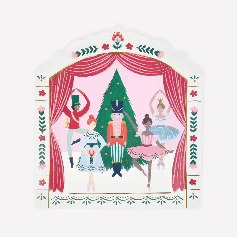 Christmas plates Nutcracker ballet scene