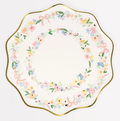Spring floral plates / 8 units