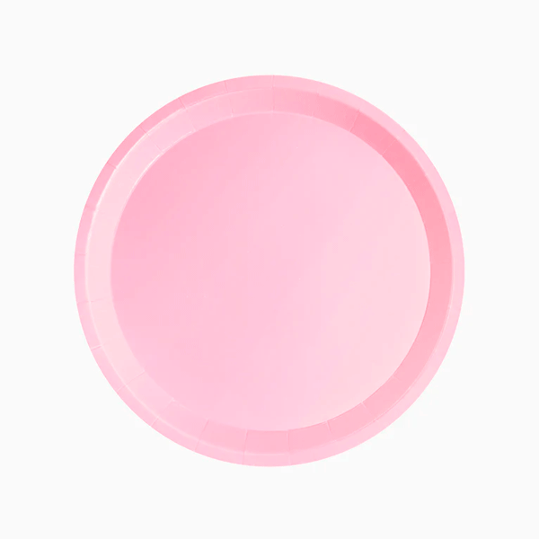 Prato básico biodegradável rosa pastel / 10 unid.