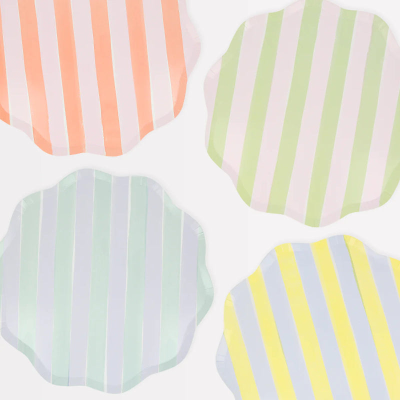 Spring Stripe mix plates / 8 pcs.