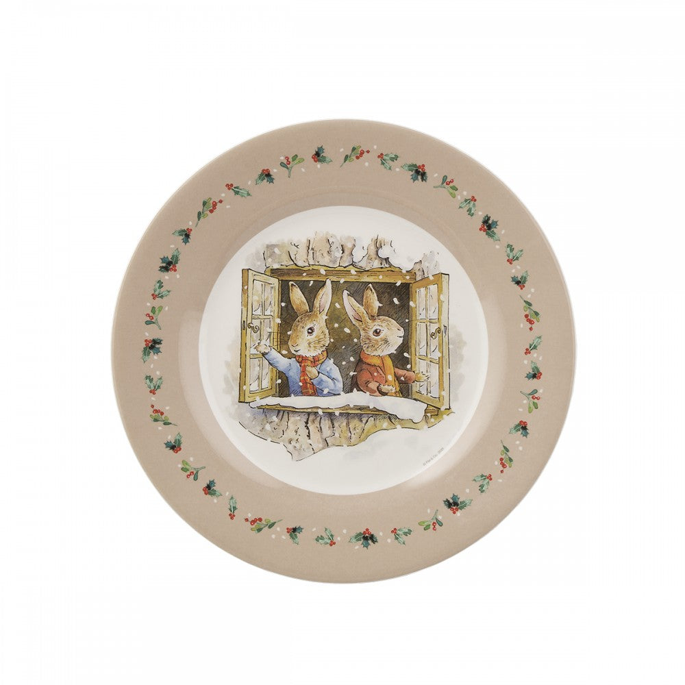 Window Christmas Peter Rabbit Dessert Plate