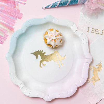 Pastel unicorn plates / 12 pcs.