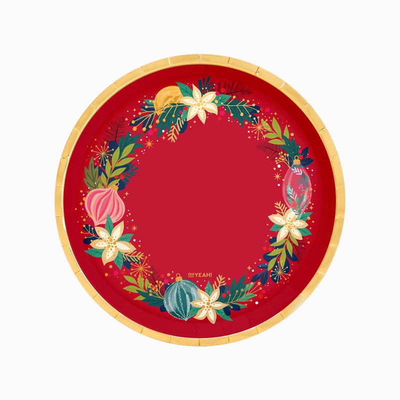 platos-papel-corona-navidena-rojo-dorado-rojo-papel-sarao