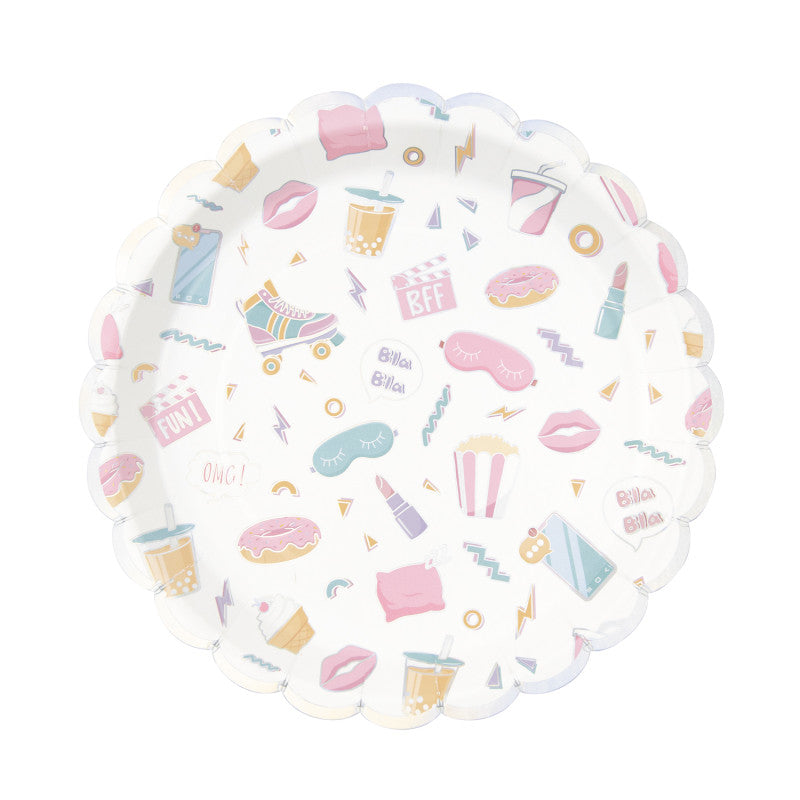 ICON pajama party plates / 8 units.