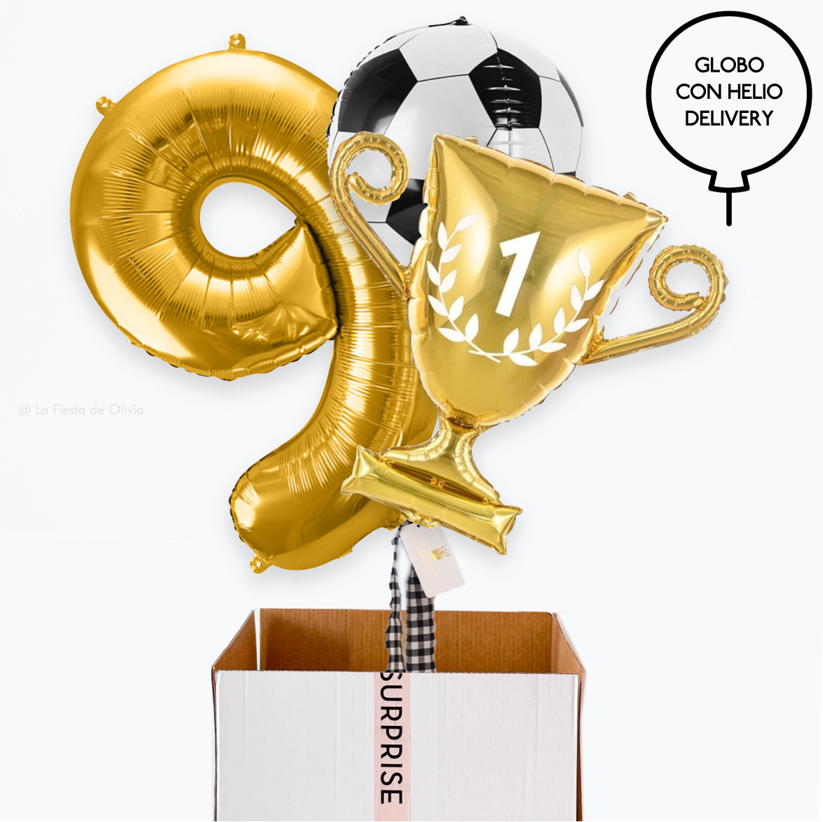 Inflated Football Birthday Balloon Bouquet