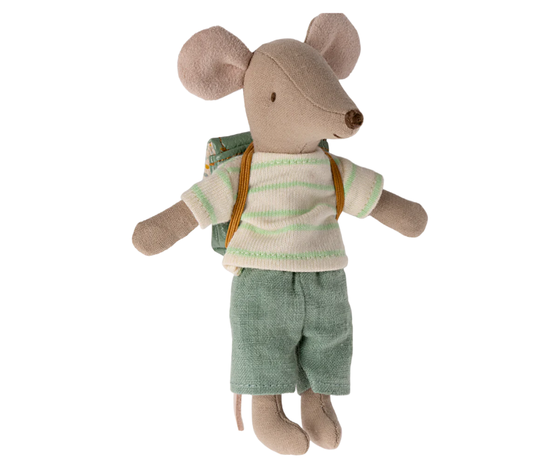 Maileg Mint Tricycle Mouse with Backpack