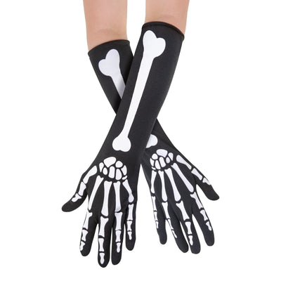 Guantes largos de esqueleto Halloween