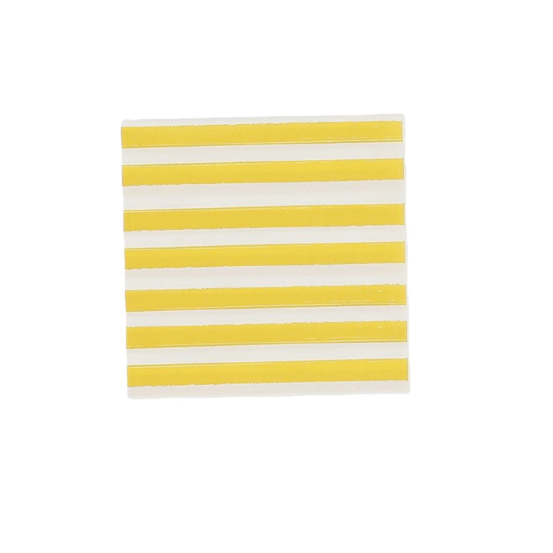 Yellow striped cocktail napkins