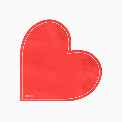 Basic red heart napkin / 20 pcs.