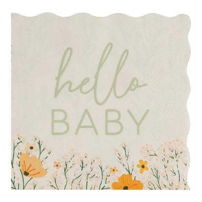 Hello Baby floral print napkin / 16 pcs.
