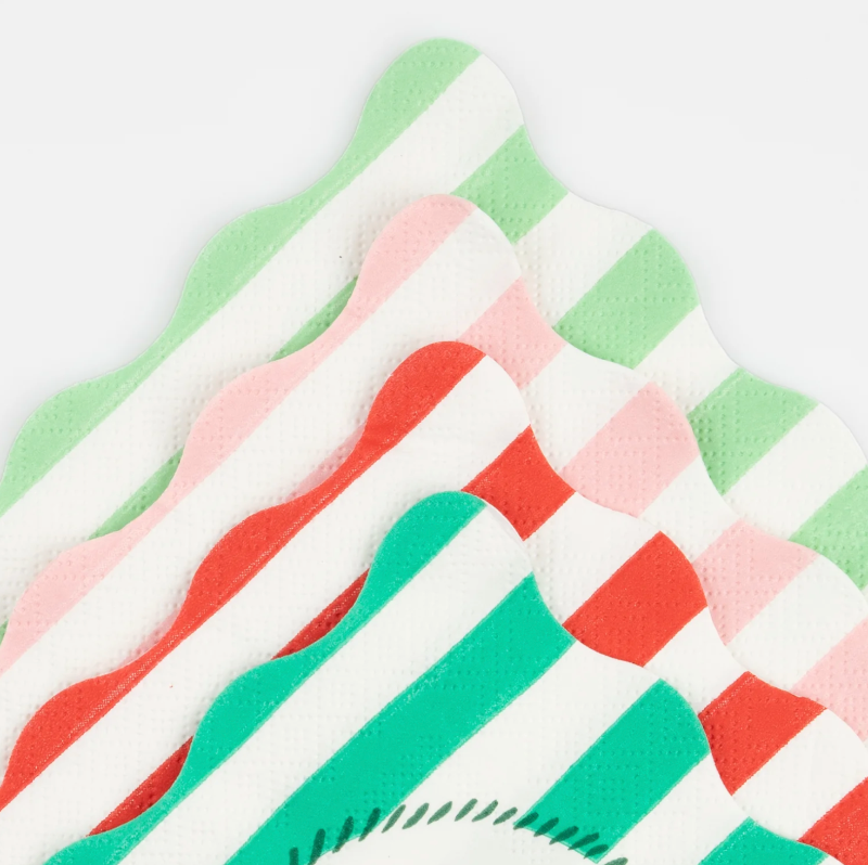 Striped Christmas Napkins