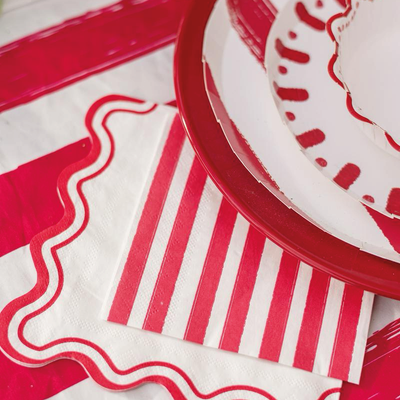 Red striped cocktail napkins