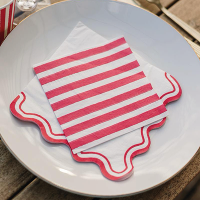 Red striped cocktail napkins