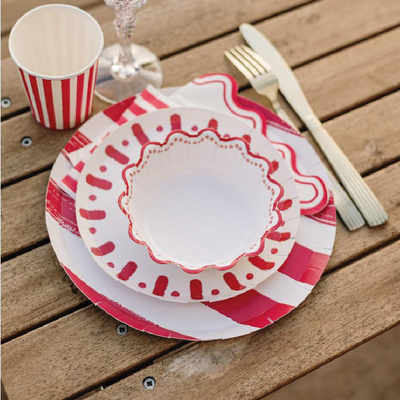Red striped cocktail napkins