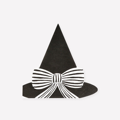 Servilleta sombrero de bruja negro / 16 uds.