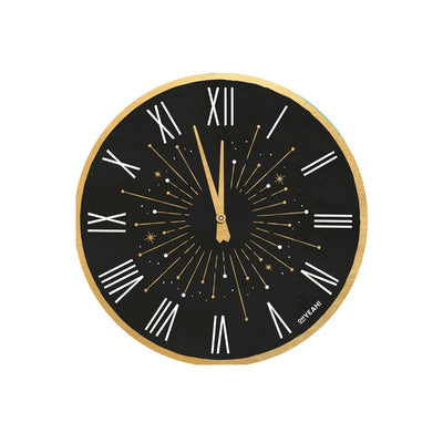 Guardanapos com relógio para a passagem de ano / 20 unidades.