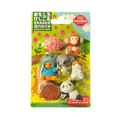 Set gomas de borrar Animales del Bosque IWAKO