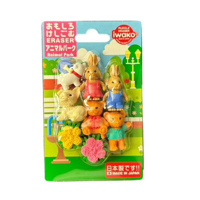Set gomas de borrar Animales de parque IWAKO
