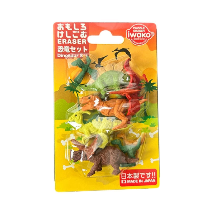 Set gomas de borrar Dinosaurios IWAKO