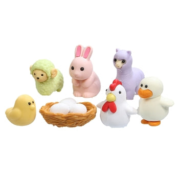 Set gomas de borrar Animales de la Granja IWAKO