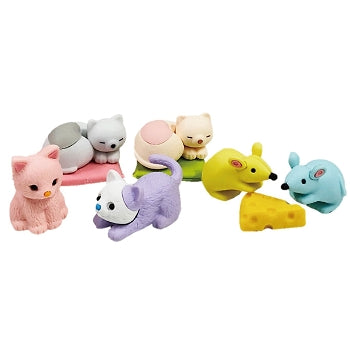 Set gomas de borrar Gatitos & Ratones IWAKO