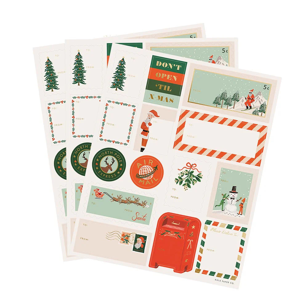 Pegatinas para regalo Santa's Workshop R. Paper & Co. / 45 uds.