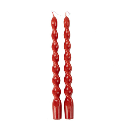 Conjunto de velas vermelhas torcidas / 2 unid.