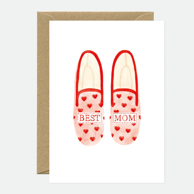 Best Mum Slippers Greeting Card