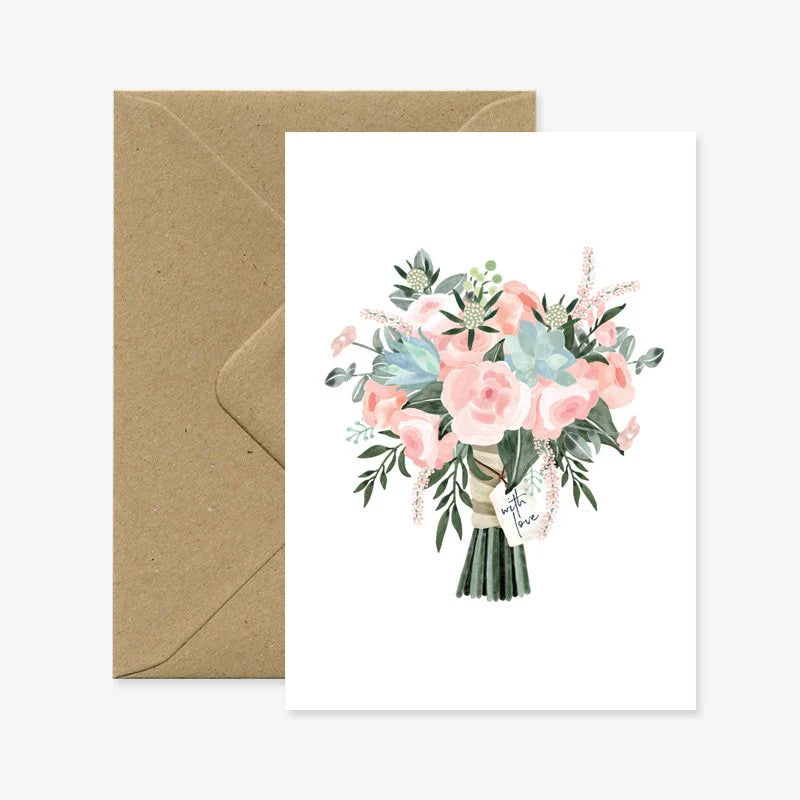 Bouquet with love greeting card