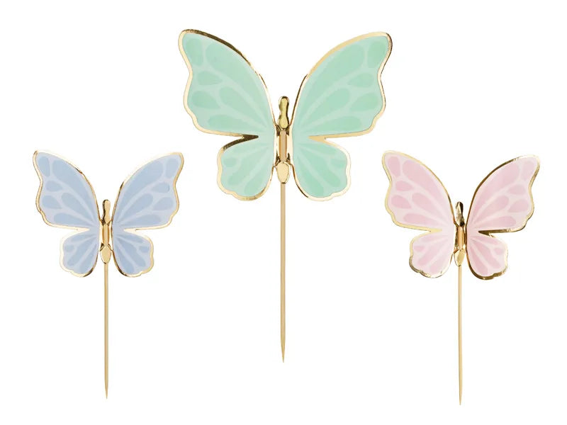 Toppers mariposas / 9 uds.